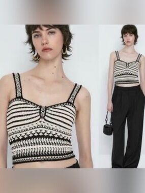 Massimo Dutti Knit Jacquard Top